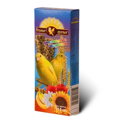 Лакомства "Верные друзья" для канареек с фруктами (2 зерновые палочки)