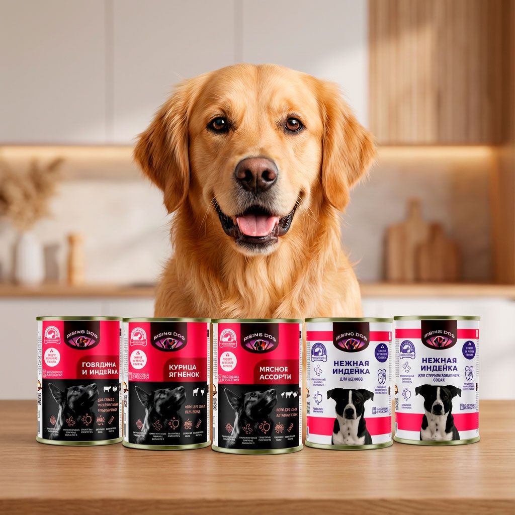 Новая линейка кормов Rising dog