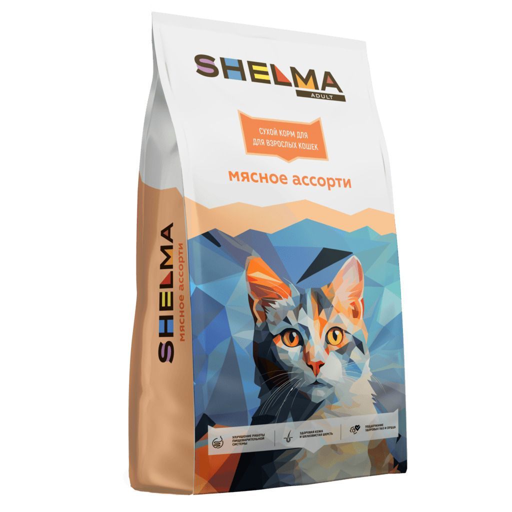 Сухой корм "SHELMA" Adult для взрослых кошек "Мясное ассорти"