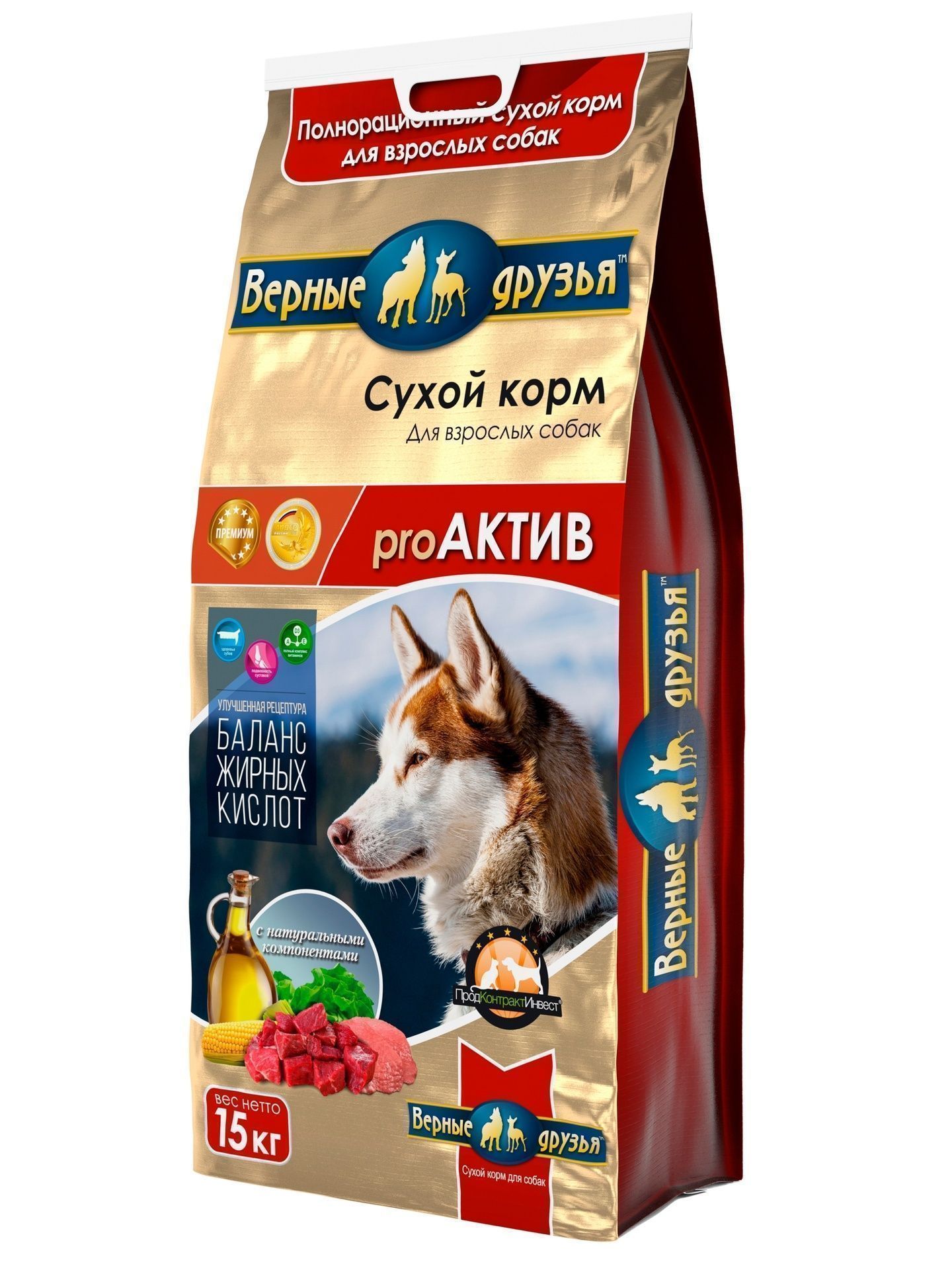 Сухой корм "Верные друзья" для взрослых собак всех пород "ПроАктив"