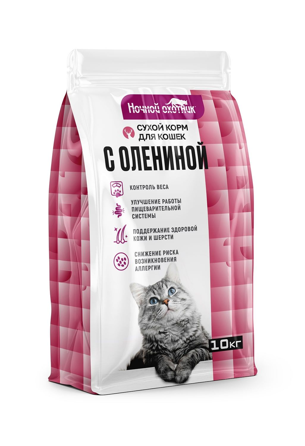 Сухой корм для кошек премиум класса &quot;Ночной охотник&quot;  &quot;Оленина&quot; 10 кг. НОВИНКА