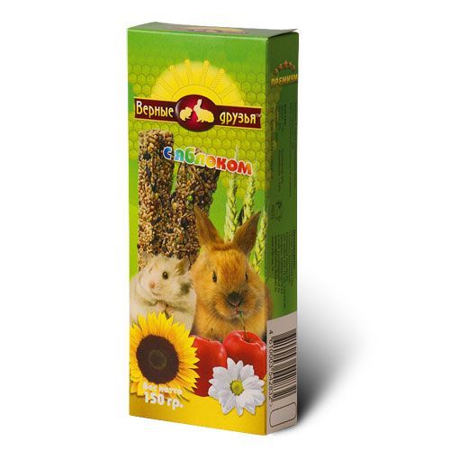 Лакомства "Верные друзья" для грызунов с яблоком (2 зерновые палочки)