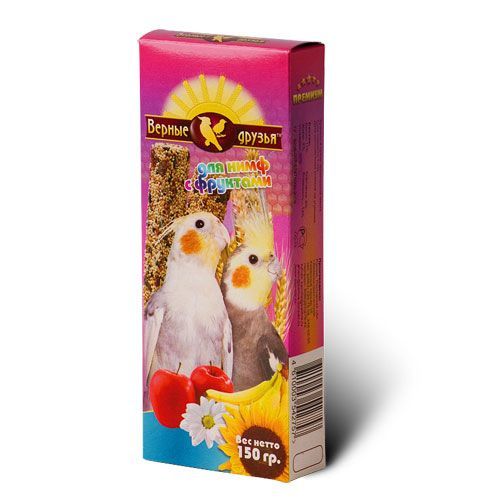 Лакомства "Верные друзья" для нимф с фруктами (2 зерновые палочки)
