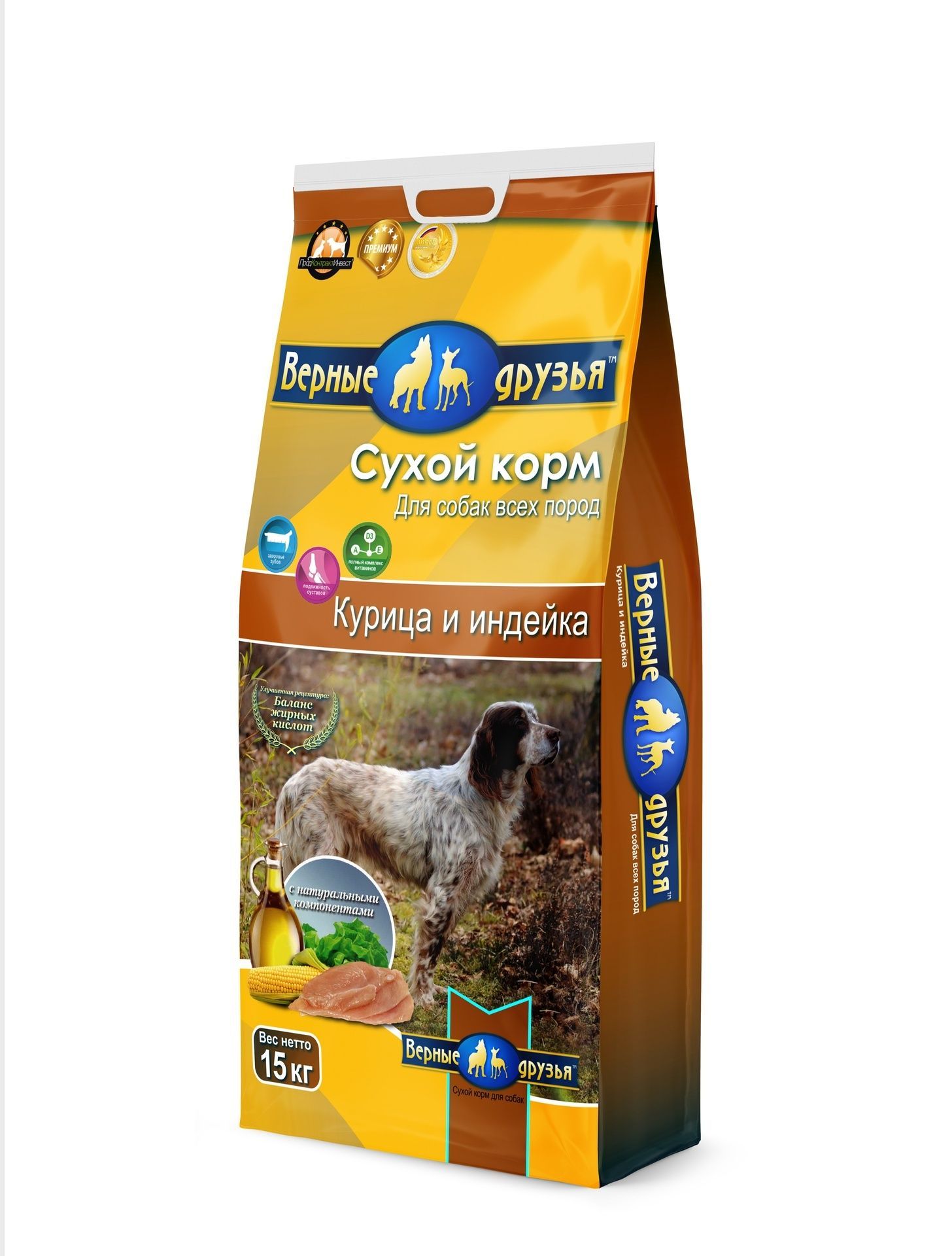 Сухой корм "Верные друзья" для взрослых собак всех пород "Курица/индейка"